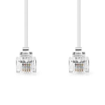 Telecomkabel RJ11 Male RJ11 Male 10.0 m Kabel design: Plat Goud - Nedis