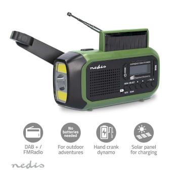 Noodradio Draagbaar Model DAB+ / FM Batterij Gevoed / Handslinger / - Nedis