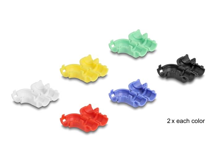 Delock Kabelclips om te buigen, 12 stuks, diverse kleuren