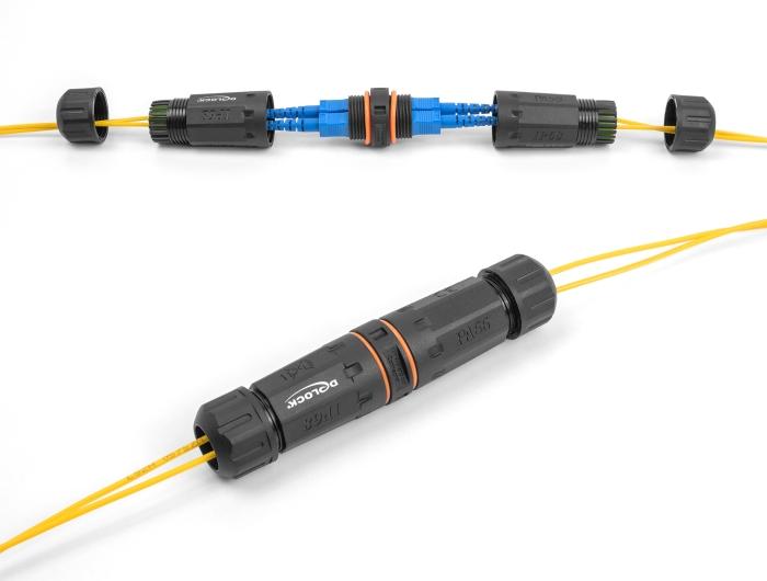 Delock LWL Kabelconnector SC Duplex Female naar SC Duplex Female APC met M20