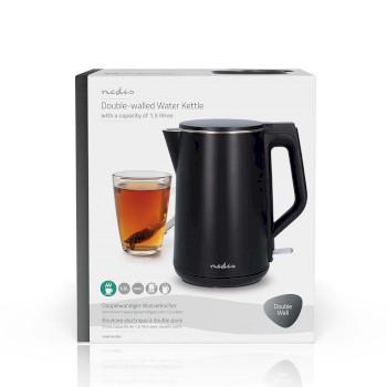 Waterkoker 1.5 l Kunststof Zwart 360 graden draaibaar Verborgen - Nedis