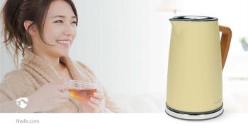 Waterkoker 1.7 l Soft-Touch Geel 360 graden draaibaar Verborgen - Nedis