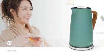 Waterkoker 1.7 l Soft-Touch Groen 360 graden draaibaar Verborgen - Nedis