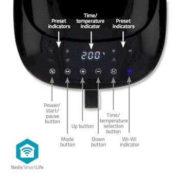 SmartLife Heteluchtfriteuse Wi-Fi 7,2 l Tijdschakelaar: 240 min - Nedis