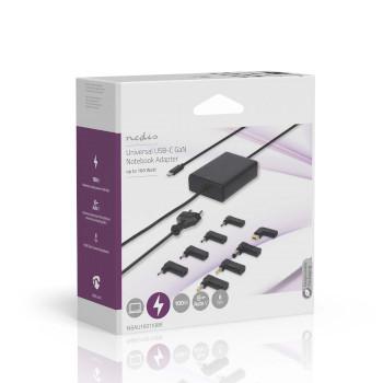 Notebook-Adapter GaN 100 W 5 / 9 / 12 / 15 / 20 V DC 3.0 / 5.0 A - Nedis