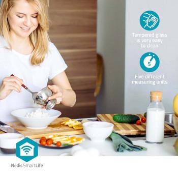 SmartLife-keukenweegschaal Bluetooth® Glas / Kunststof Wit - Nedis