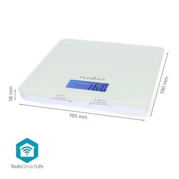 SmartLife-keukenweegschaal Bluetooth® Glas / Kunststof Wit - Nedis