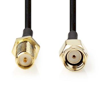 Antennekabel RP-SMA Male RP-SMA Female Verguld 50 Ohm - Nedis