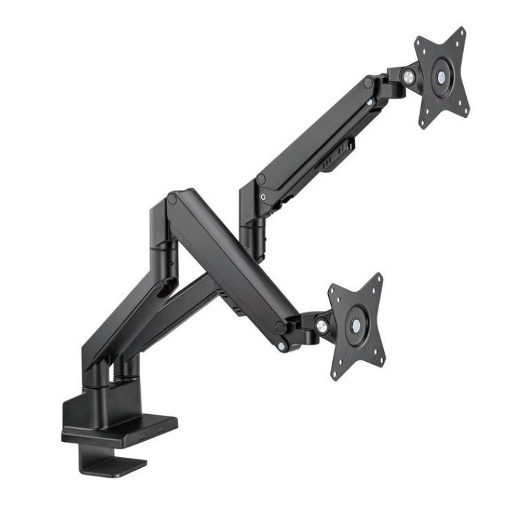 Dubbele monitorbeugel bureau met gasveer - 2x 17–32 inch - Goobay Pro