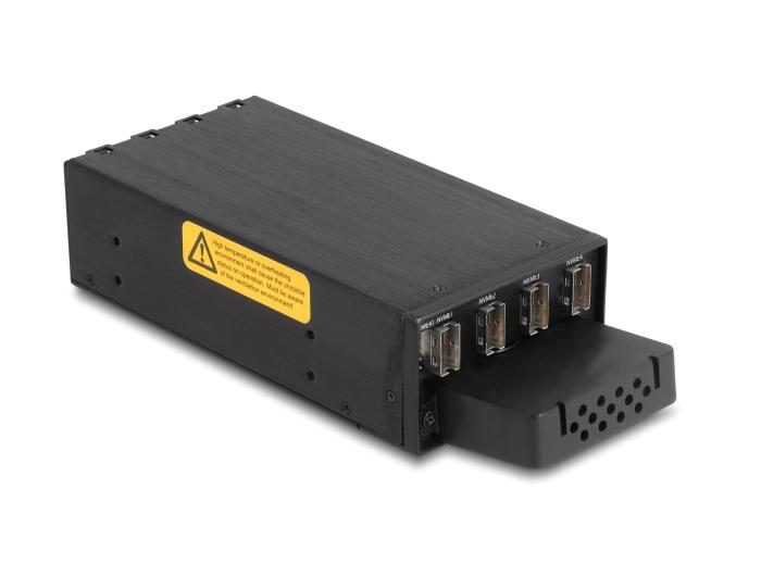 Delock Slim Bay Wisselframe voor 4 x M.2 NVMe SSD met Slim SAS SFF-8654