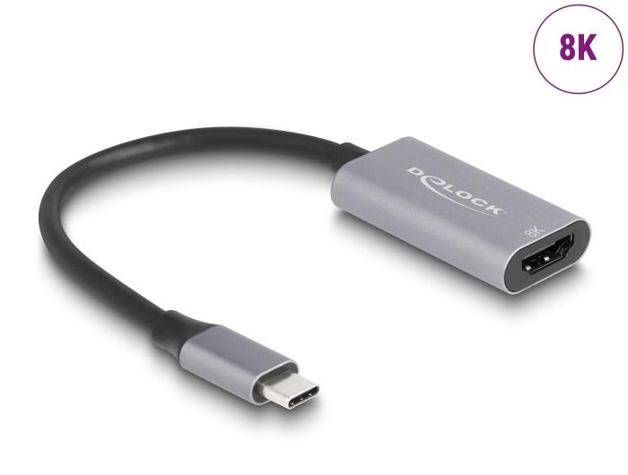 Delock USB Type-C™ Adapter naar HDMI (DP Alt Mode) 8K met HDR functie Alu
