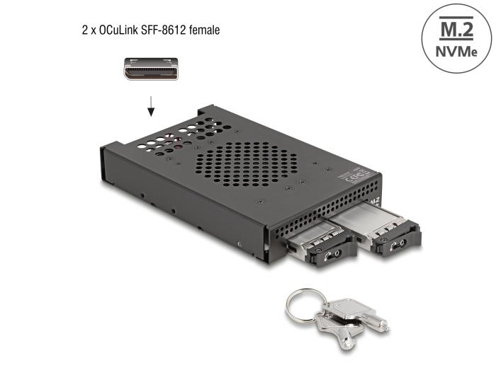 Delock 3.5″ wisselframe voor 2 x M.2 NVMe SSD met OcuLink SFF-8612 aansluiting
