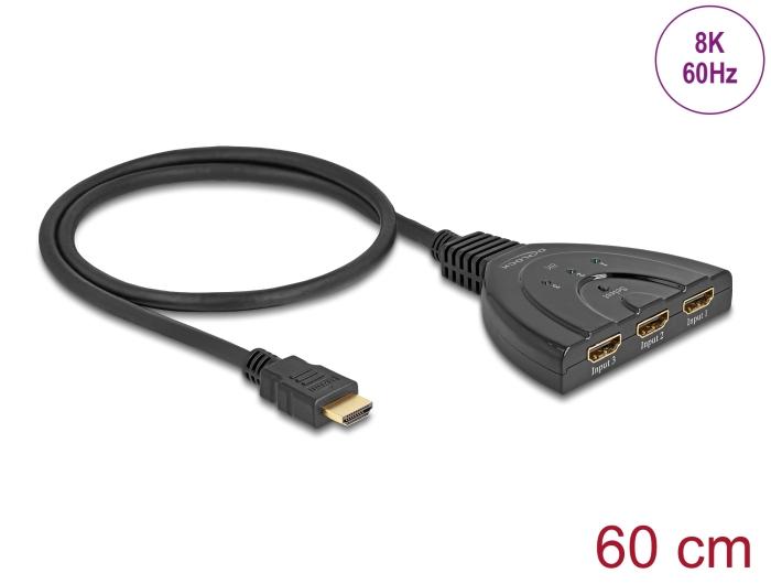 8K HDMI Switch 3 x HDMI ingang naar 1 x HDMI uitgang