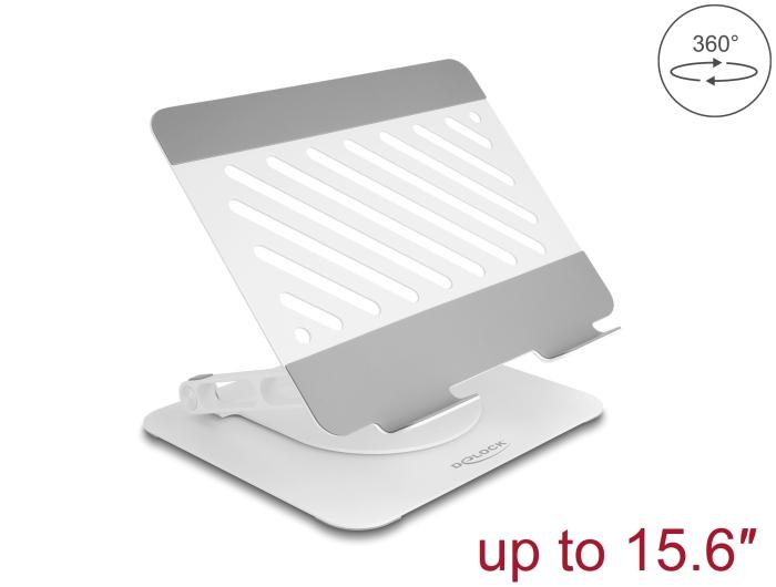 Delock Tablet- en Notebookstandaard, verstelbaar, Aluminium – 360 draaibaar