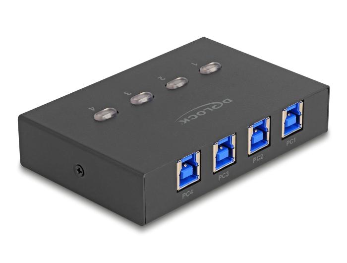 Delock USB 5 Gbps Switch voor 4 pc's op 1 apparaat