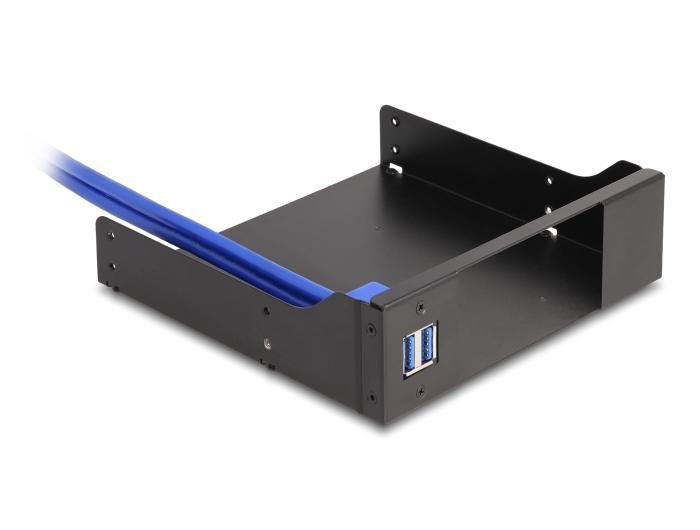 Delock 5.25″ Metalen inbouwraam voor Slim Bay wisselfach met USB 5 G