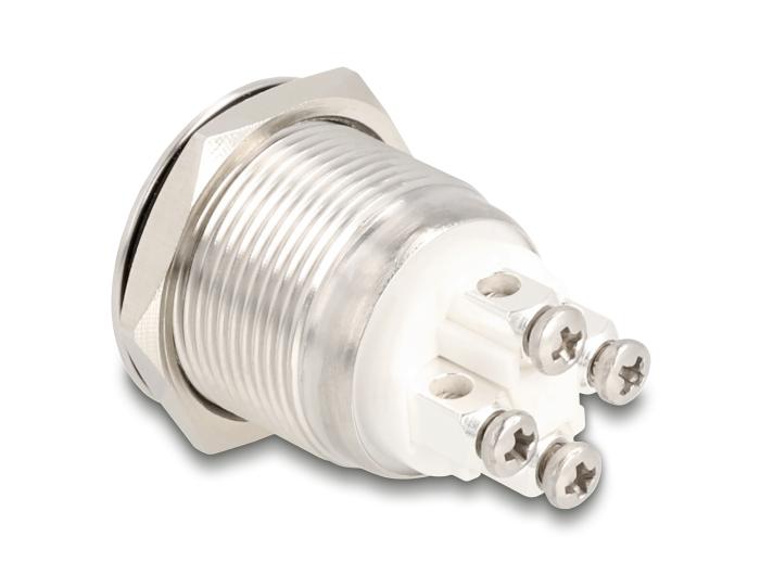 Delock Drukknop voor inbouw 19 mm 4 x schroefklem LED blauw