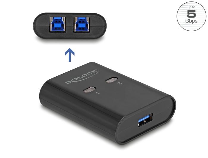 Delock USB 5 Gbps Switch voor 2 pc's op 1 apparaat