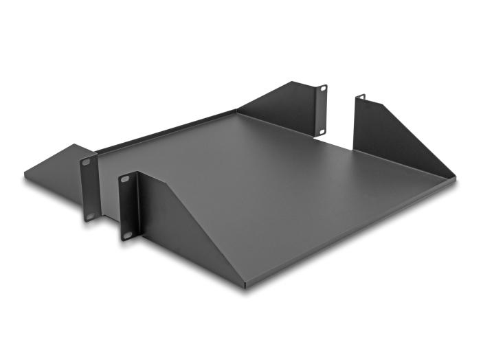 Delock 19″ Einschublade, dubbelzijdig, tot 46 kg, vanaf 500 mm diep, 2 HE, donkergrijs