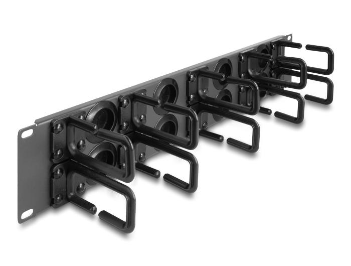 Delock 19″ Kabelmanagement-patchveld met 8 rubberen kabeldoorvoeren