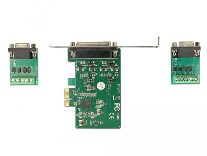 Delock PCI Express x1 kaart met 2 x seriële RS-422/485 interface en optionele ESD-bescherming