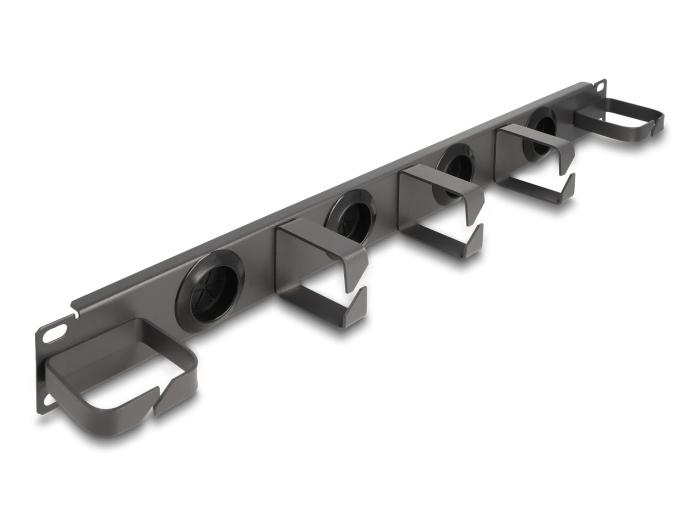 Delock 19″ Kabelmanagement-patchpaneel met 4 rubberen kabeldoorvoeren