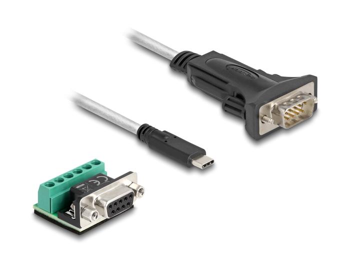 Delock Adapter USB 2.0 Type-C™ naar 1 x Seriële RS-422/485 Stekker met 6-polige aansluiting