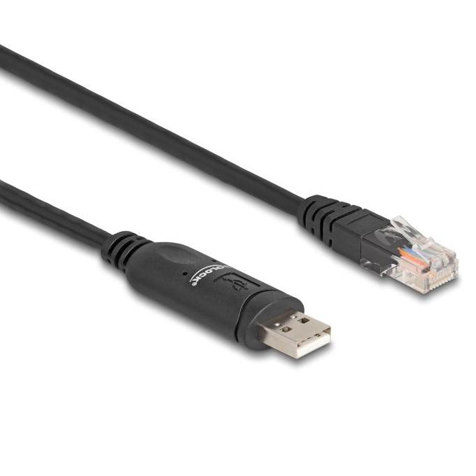 Delock Adapter USB 2.0 Type-A Stekker naar 1 x Seriële RS-232 RJ45 Stekker 1,