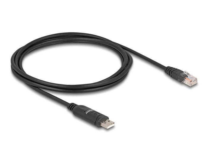 Delock Adapter USB 2.0 Type-A Stekker naar 1 x Seriële RS-232 RJ45 Stekker 1,