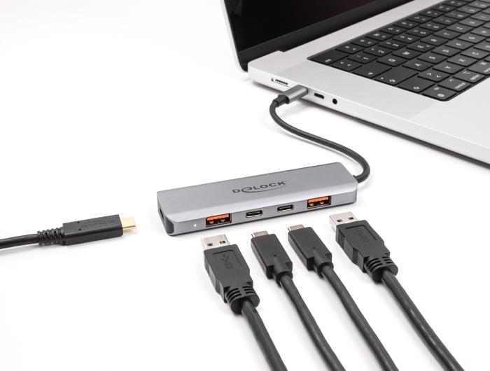 Delock USB 10 Gbps 2 Port USB Typ-A + 2 Port USB Type-C™ Hub mit USB ...