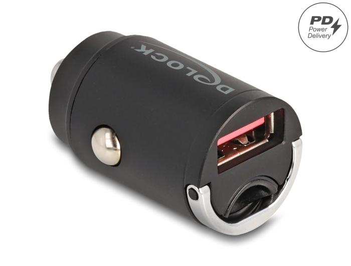 Delock Mini Autolader USB type-A met 18 W