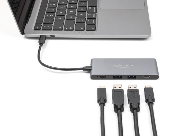 Delock 4 Port USB Type-C™ Hub mit 2 x USB Typ-A und 2 x USB Type-C™ 10 ...