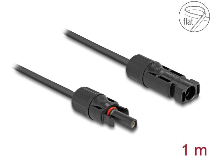 Delock DL4 Solar Flachbandkabel Stekker naar Aansluiting 1 m zwart