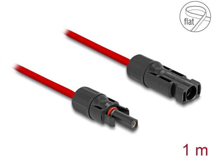 Delock DL4 Solar Flachbandkabel Stekker naar Aansluiting 1 m rood