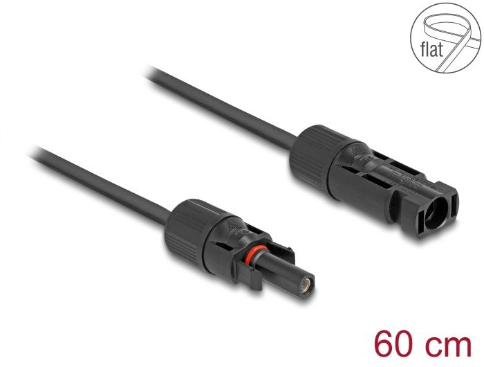Delock DL4 Solar Flachbandkabel Stekker naar Bus 60 cm zwart