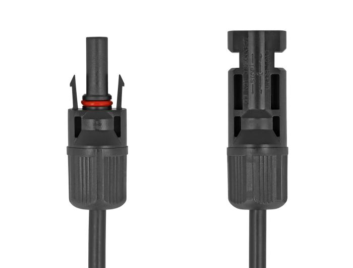 Delock DL4 Solar Flachbandkabel Stekker naar Bus 60 cm zwart