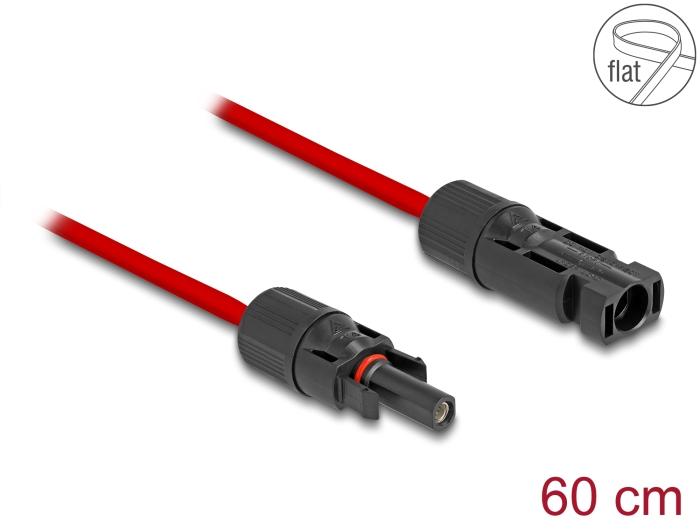 Delock DL4 Solar Flachbandkabel Stekker naar Stekker 60 cm rood