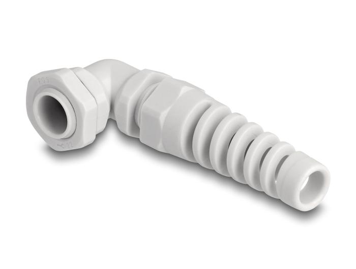 Delock Kabelwartel met trekontlasting 90 gehoekte PG9 grijs