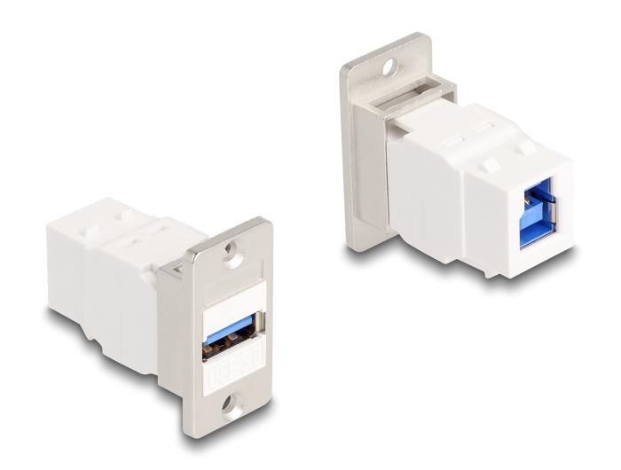 Delock Panel Mount Keystone Module USB 5 Gbps Type-A female naar USB Type-B female