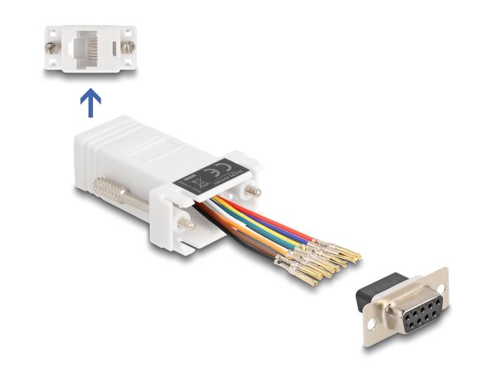 Delock D-Sub 9 Pin Female naar RJ45 Female montagekit wit