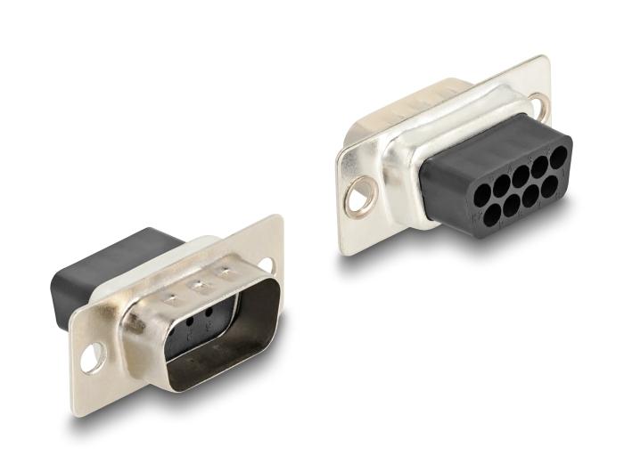 Delock D-Sub 9 Pin Stekker naar RJ12 Aansluiting Montageset geel