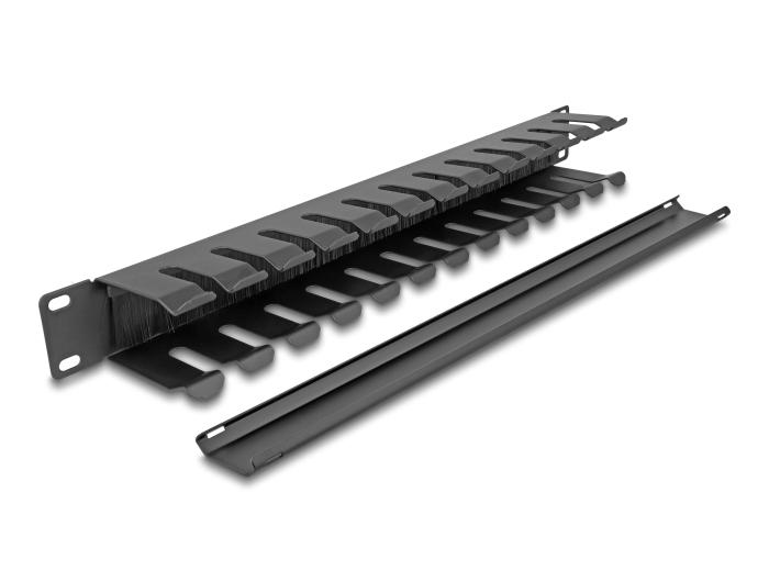 Delock 19″ Kabelmanagement-Patchpaneel met borstels en 2 openingen 1 HE