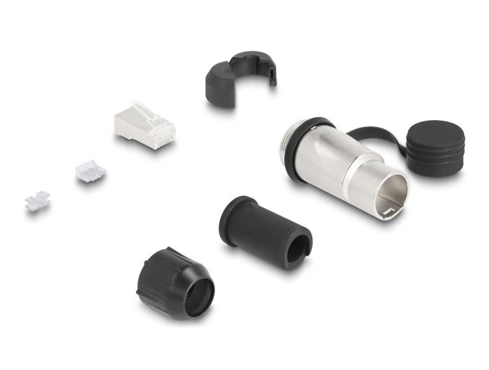 RJ45-stekker voor zelfmontage, Cat.6A, met robuust kabelaansluitgehäuse