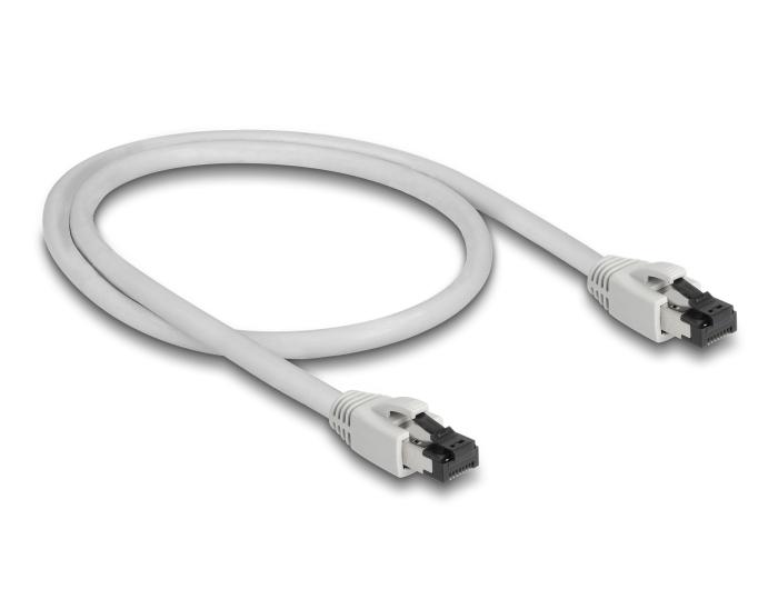Delock RJ45 netwerkkabel Cat.8.1 S/FTP 0,5 m tot 40 Gbps grijs