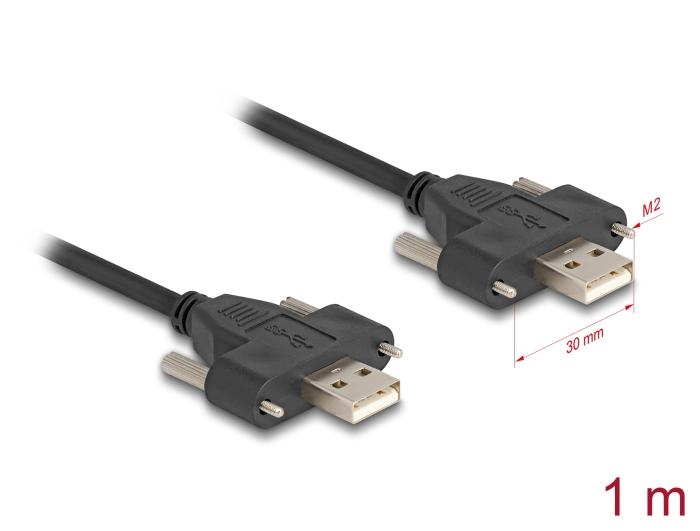 Delock USB 2.0 Kabel Type-A Stekker naar Stekker met schroefafstand 30 mm 1