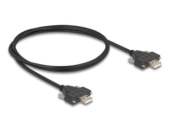 Delock USB 2.0 Kabel Type-A Stekker naar Stekker met schroefafstand 30 mm 1