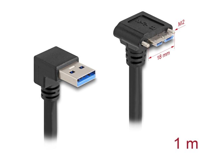 Delock USB 5 Gbps Kabel USB Type-A Stekker 90 naar beneden afgeknikte naar USB