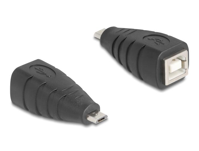 Delock USB 2.0 Adapter USB micro-B stekker naar USB type-B connector