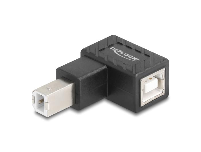 Delock USB 2.0 Adapter USB type-B stekker naar USB type-B connector 90 gehoekte