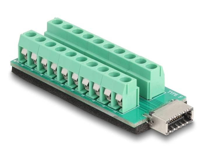 Delock USB Type-E Key A connector naar terminalblok adapter 20-pins